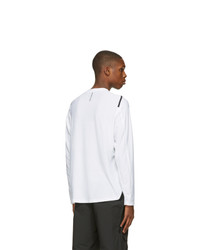 Nike White And Black Pro Long Sleeve T Shirt