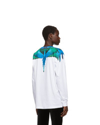 Marcelo Burlon County of Milan White And Blue Wings Long Sleeve T Shirt