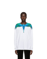 Marcelo Burlon County of Milan White And Blue Wings Long Sleeve T Shirt