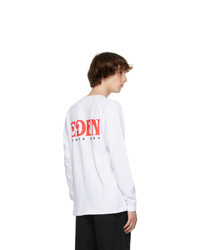 EDEN power corp White And Red Recycled Cotton Logo Long Sleeve T Shirt