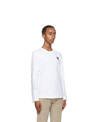 Comme Des Garcons Play White Black Heart Long Sleeve T Shirt