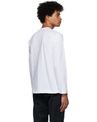 Comme Des Garcons Play White Black Multi Logo Long Sleeve T Shirt