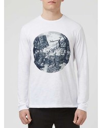 Topman White Canyon Creek Print Long Sleeve T Shirt