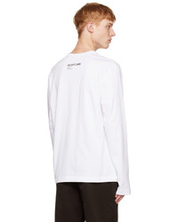 Helmut Lang White Crumple Long Sleeve T Shirt