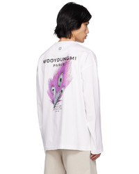 Wooyoungmi White Feather Long Sleeve T Shirt