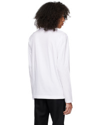 Comme Des Garcons Homme Plus White Graphic Long Sleeve T Shirt