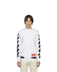 Off-White White Incomplete Spray Paint Long Sleeve T Shirt
