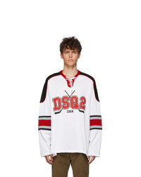 DSQUARED2 White Jersey Hockey Fit T Shirt
