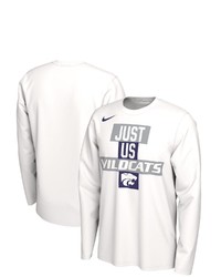 Nike White Kansas State Wildcats 2021 Postseason Basketball Just Us Bench Legend Long Sleeve T Shirt