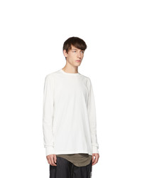 Rick Owens White Lighting Bolt Long Sleeve T Shirt