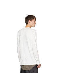 Rick Owens White Lighting Bolt Long Sleeve T Shirt