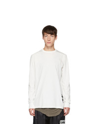 Rick Owens White Lighting Bolt Long Sleeve T Shirt