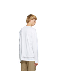 Burberry White Love Swan Long Sleeve T Shirt