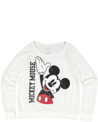 Jerry Leigh White Mickey Mouse Wave Raglan Tee Juniors