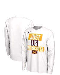 Nike White Minnesota Golden Gophers 2021 Postseason Basketball Just Us Bench Legend Long Sleeve T Shirt