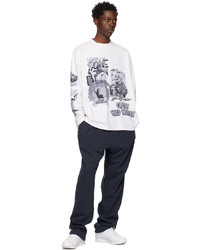 We11done White Mixed Horror Long Sleeve T Shirt