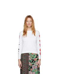 Comme Des Garcons Play White Multi Heart Long Sleeve T Shirt