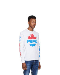 DSQUARED2 White Pepsi Edition Surf Fit Long Sleeve T Shirt