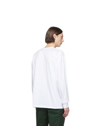 Burberry White Print Long Sleeve T Shirt