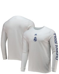 adidas White Real Madrid Crest Long Sleeve T Shirt At Nordstrom