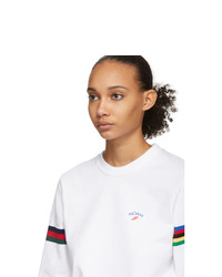 Noah NYC White Stripe Winged Foot Rugby Long Sleeve T Shirt