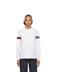 Noah NYC White Stripe Winged Foot Rugby Long Sleeve T Shirt