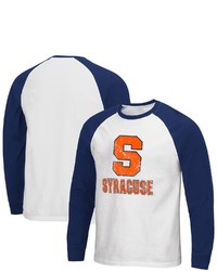 Colosseum White Syracuse Orange Mystery Raglan Long Sleeve T Shirt At Nordstrom