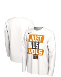 Nike White Tennessee Volunteers 2021 Postseason Basketball Just Us Bench Legend Long Sleeve T Shirt
