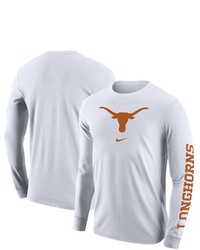 Nike White Texas Longhorns Team Lockup 2 Hit Long Sleeve T Shirt