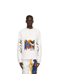 Bethany Williams White The Magpie Project Edition Football Zip Up Sweatshirt