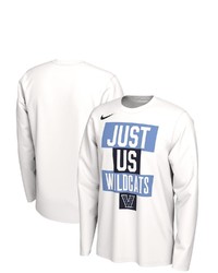 Nike White Villanova Wildcats 2021 Postseason Basketball Just Us Bench Legend Long Sleeve T Shirt
