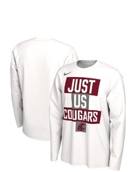 Nike White Washington State Cougars 2021 Postseason Basketball Just Us Bench Legend Long Sleeve T Shirt