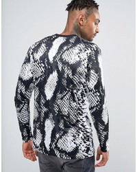 House of Holland X Umbro Long Sleeve T Shirt In Snake Print