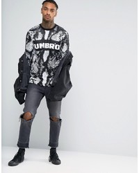 House of Holland X Umbro Long Sleeve T Shirt In Snake Print