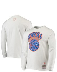 Mitchell & Ness X Uninterrupted White New York Knicks Hardwood Classics Long Sleeve T Shirt