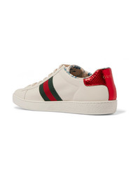 Gucci Ace Metallic Med Leather Sneakers