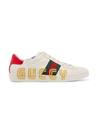 Gucci Ace Metallic Med Leather Sneakers