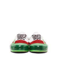 Palm Angels Green And Red Flame Sneakers