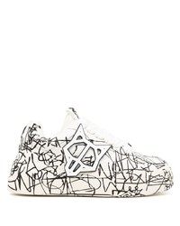 Naked wolfe Kosa Scribble Graffiti Print Sneakers