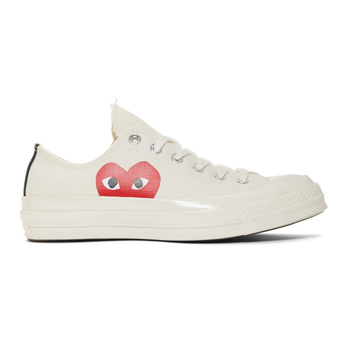 Bevatten krom Gewoon Comme Des Garcons Play Off White Converse Edition Half Heart Chuck 70 Low  Sneakers, $150 | SSENSE | Lookastic