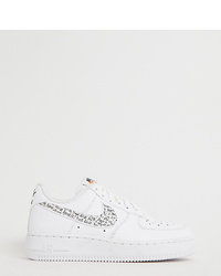 Nike Triple White With Printed Swoosh Air Force 107 Lv8 Jdi Trainers