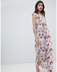 Soaked in Luxury Floral V Neck Maxi Dress