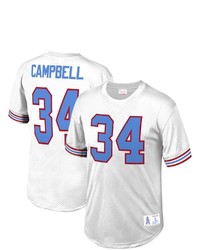 Mitchell & Ness Earl Campbell White Houston Oilers Retired Player Name Number Mesh Top