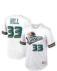 Mitchell & Ness Grant Hill White Detroit Pistons Mesh T Shirt