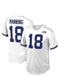 Mitchell & Ness Peyton Manning White Indianapolis Colts Retired Player Name Number Mesh Top