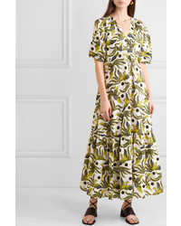 Kenzo Tiered Printed Cotton Poplin Midi Dress