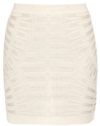 White Print Mini Skirt