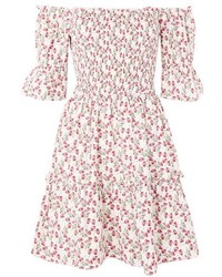 Topshop Limited Edition Print Rose Bardot Dress Made From Liberty Fabric