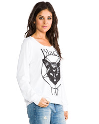 Lauren Moshi Jet Black Cat Sweatshirt