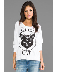 Lauren Moshi Jet Black Cat Sweatshirt